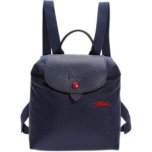 EUC Longchamp Le Pliage Nylon Club Mini Foldable Backpack From Japan Navy Red